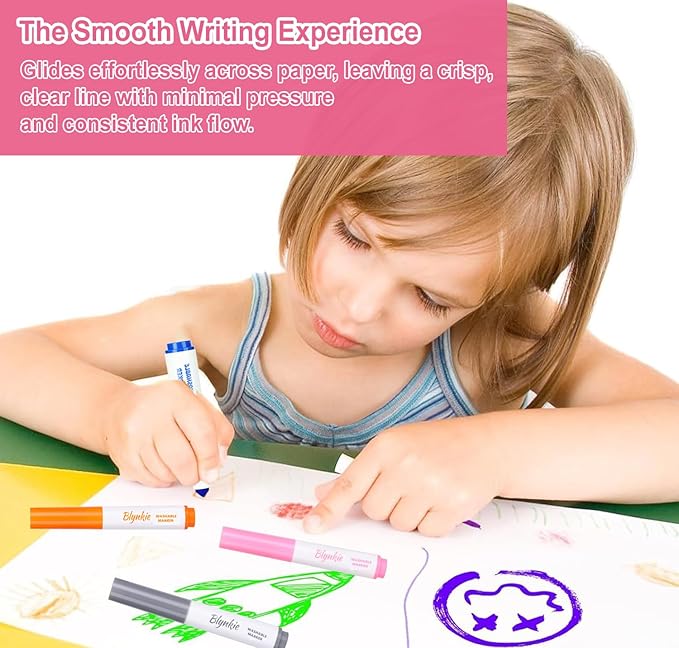 Washable Markers Bulk, Bulk Pack of 300 in 12 Vibrant Colors, Broad Line Markers with Conical Tips- Perfect for Kids' Classrooms & Teachers