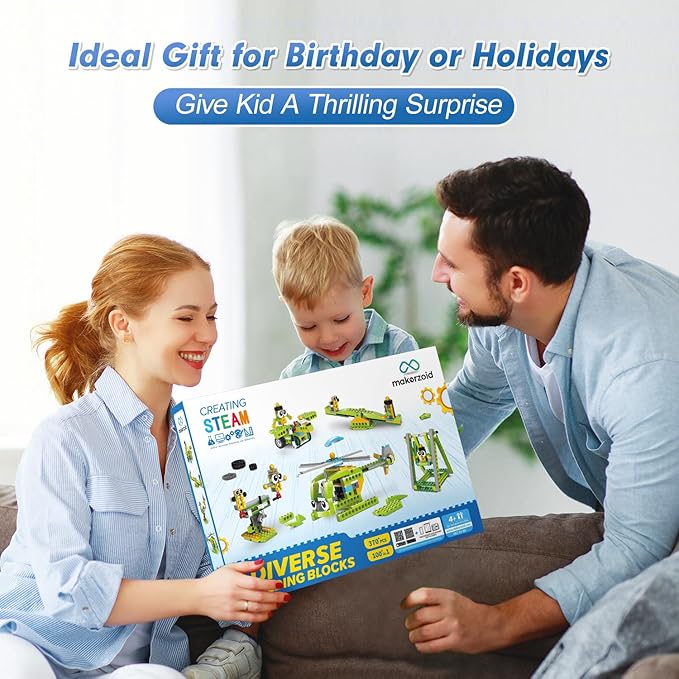 Building Robot Kit, 370+ Educational DIY Building Blocks, 100+ Models STEM Robot Toy for Kids Ages 6+, Birthday Christmas Graduation Gift for Boys Girls