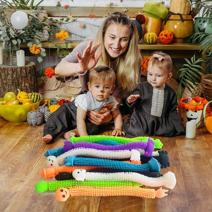 36 Pack Halloween Stretchy Strings Sensory Fidget Toys Pack,Autism Toys Great for Kids Treat Bags Gifts Stress Relief Party Favors,Halloween Party Decorations (Halloween)