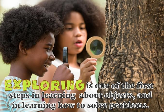 Wood Magnifying Glass for Kids - Wooden Montessori Learning Adventure Toy - Learn and Explore - Wooden Magnifier