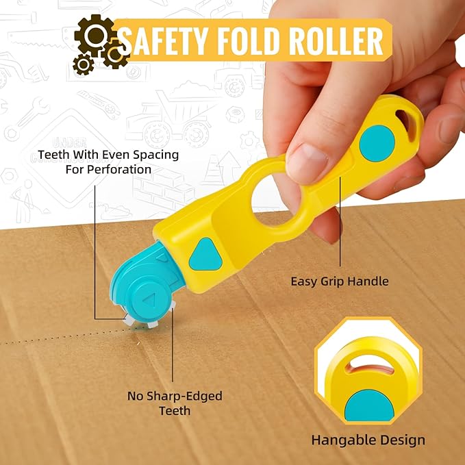 SpringFlower Cardboard Cutter for Kids, 129 PCS Cardboard Tools for Kids, STEM Educational Construction Kit Toys for Boys Girls, DIY Safe Cutting Creative Craft Kit, Gift Birthday for Boys Girls