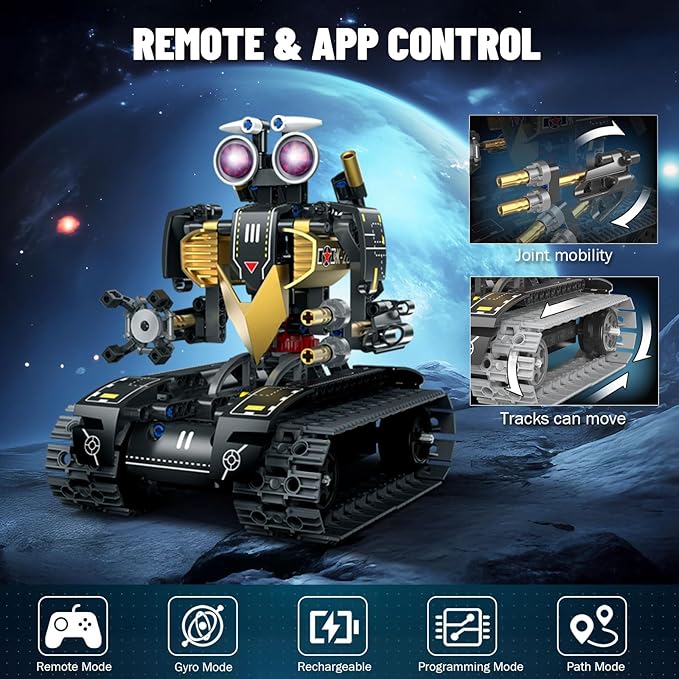 Robot Building Kit with Remote Control, STEM Gifts for Kids Age 8-12, Science Robot Kit Coding Robotics Technic Toy for Boys Girls Birthday Gifts, 5-in-1 Models with 323 Pieces