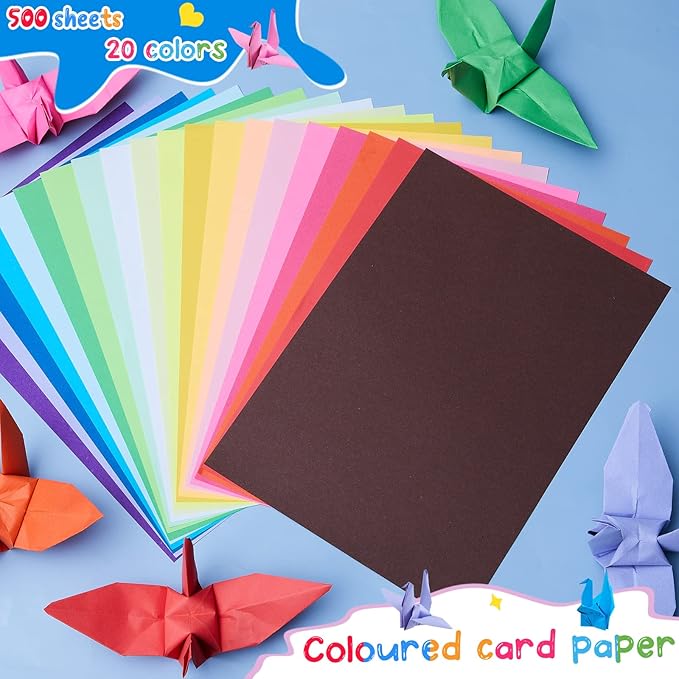 500 Sheets Bulk Construction Paper Assorted Colors Back to School Supplies 9 x 12 Inches Art Lightweight Classic Paper Craft for Kids Adults Holiday Drawing Projects Home Classroom