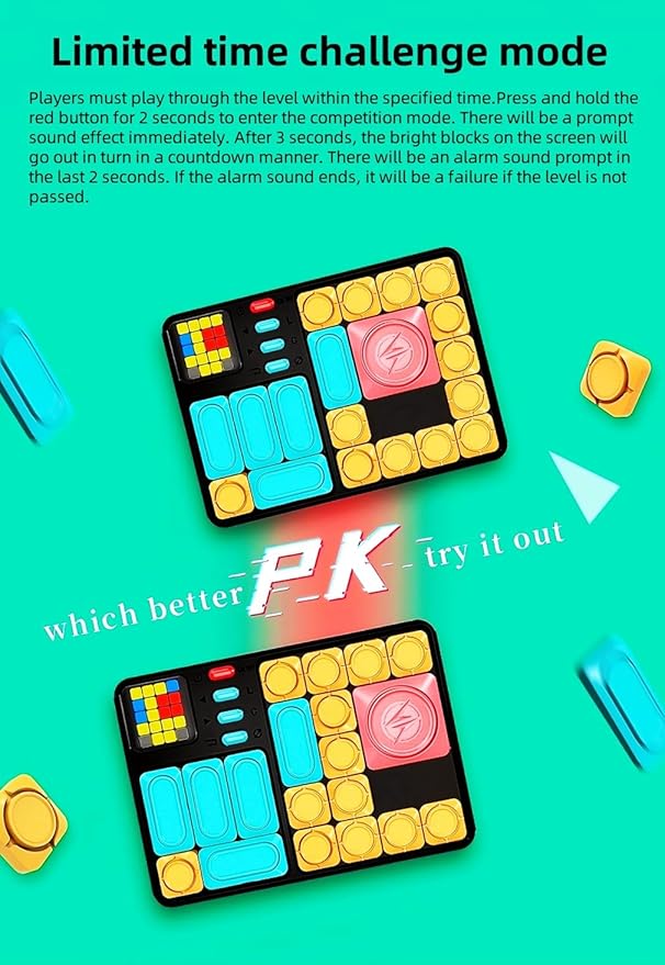 Super Sliding Puzzle Maze Building Block Game Console Kid's Game Logical Thinking Parent-Child Interactive Escape Game Electronic Toys Birthday for Children/Friends/Students