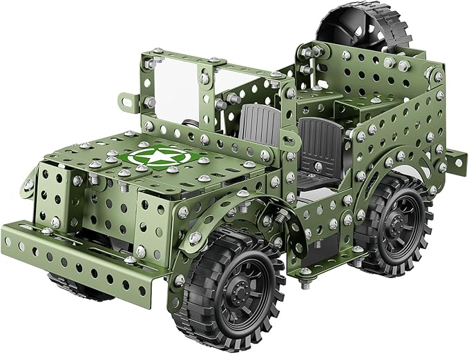 Lucky Doug STEM Building Projects Model Truck Set - Building Toys for Kids Ages 8-12, Assembly Science Army Toys for Boys 8 9 10 11 Years Old