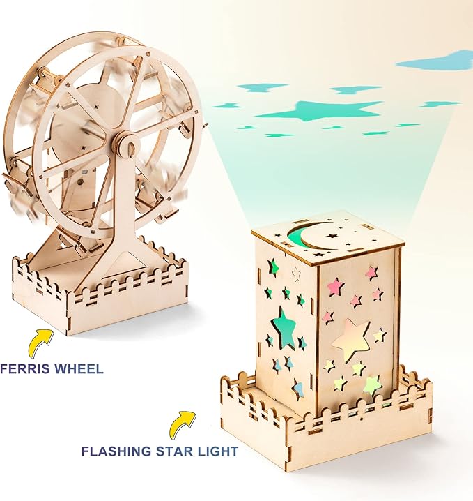 Yutin 5 Individual STEM Science Kits for Kids, Wood Arts and Craft Kits, STEM Toys for Boys Girls Age 8-12 8 10 12 13 14 Gift Idea, 3D Puzzles Building Engineering Model Set