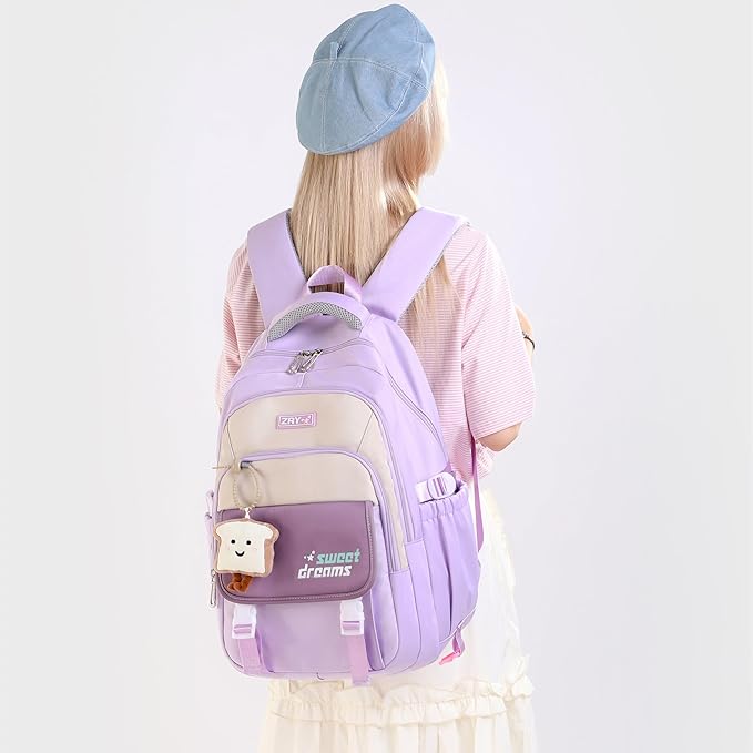 middle high school backpack for teen girls cute bookbag college student laptop backpack large capacity stylish travel daypack