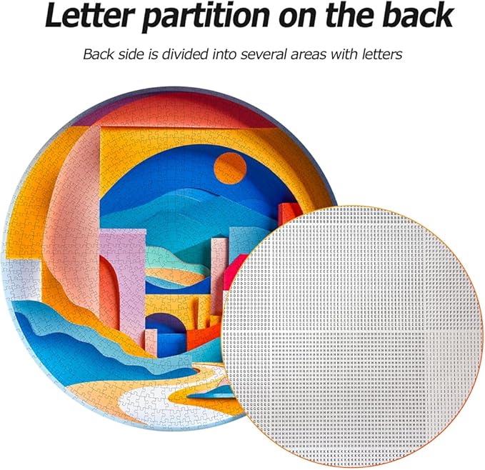 Bgraamiens 3D Visual Sunrise in The Distance 1000 Pieces Round Puzzle for Adult,Unique Modern Art