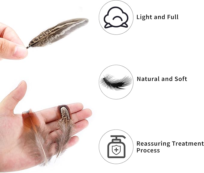 Soarer Mixed Natural Craft Feathers - 300pcs 3-5inch Natural Feathers for Dream Catcher Supplies, Home Party, Hats and Jewelry Accessories and DIY Crafts(Mixed Natural)