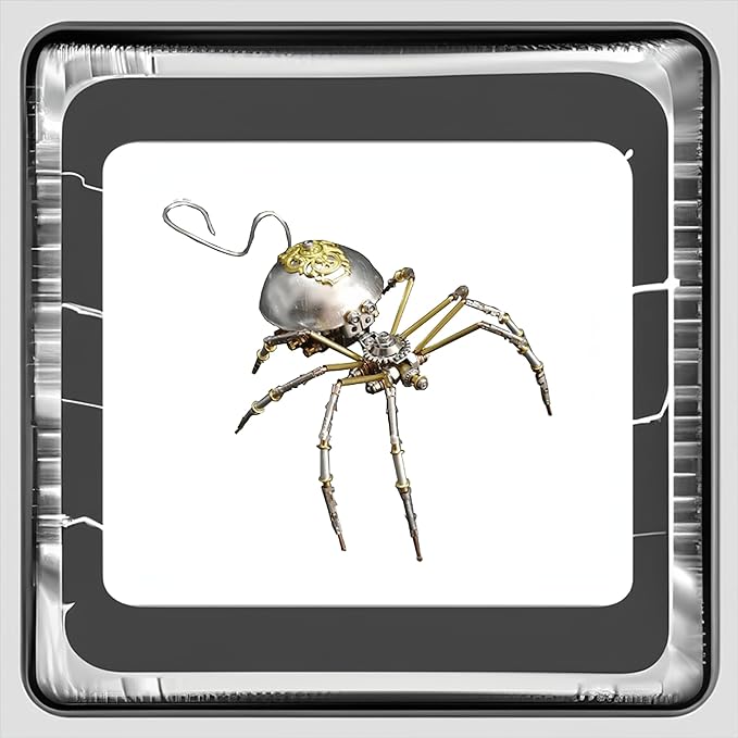 Steampunk Metal Insect Bug Mechanical Sculpture Insect Clockwork 3D Metal Puzzle Model Handmade for Man Entomology Learning(Long-Tailed Spider)