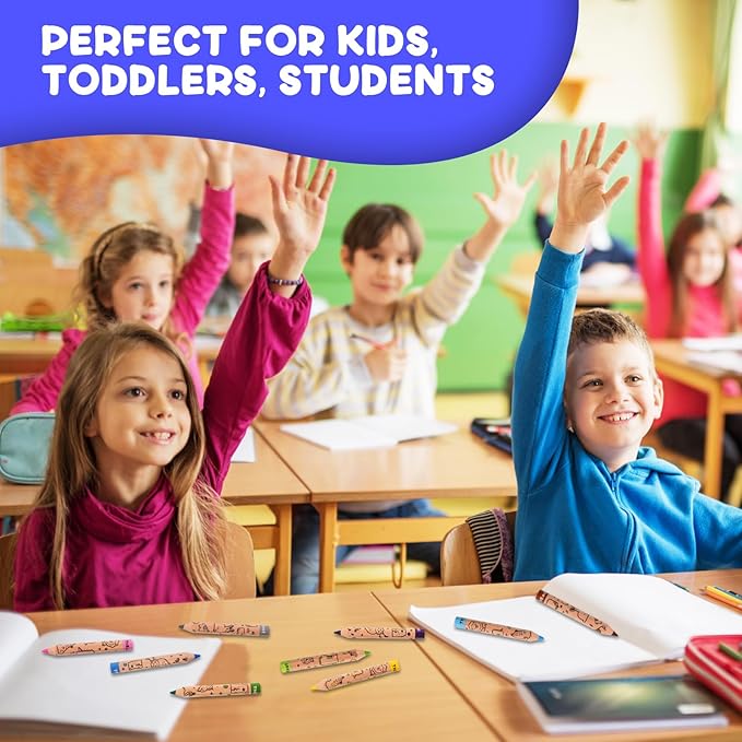 ThEast 12 Short Colored Pencils for Kids, Cute Animal Toddlers Crayons Color Pencil with Sharpener, Preschool Party Favors, Pre-Sharpened(Pack of 1)