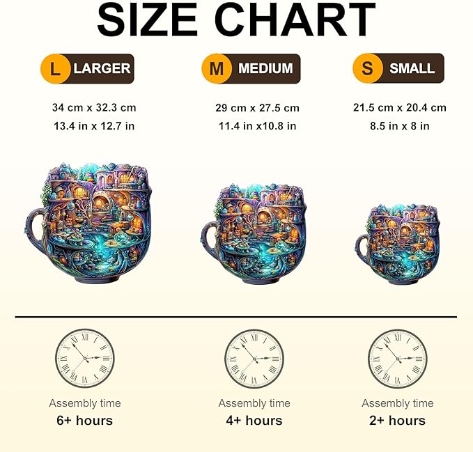 Wooden Puzzles for Adults - 200 Pieces Enchanted Teapot Puzzle - Unique Shapes Wooden Jigsaw Puzzles for Adults - Eco-Friendly Home Office Decor (M-11.4 * 10.8in)