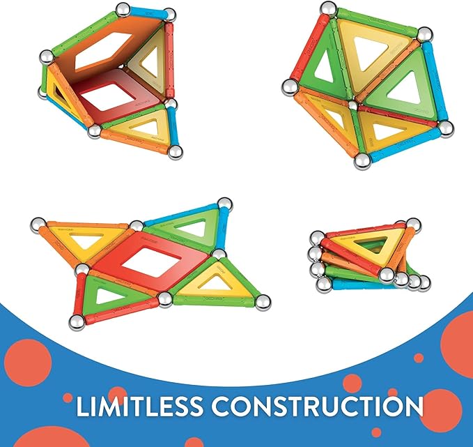 Geomag Supercolor Magnetic Toys for Kids Ages 5+, 35pc Educational STEM Magnets for Kids - Swiss-Made Magnetic Blocks, Tiles and Building Toys from 100% Recycled Plastic