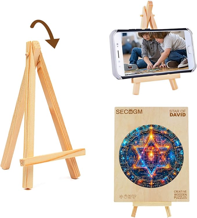 Wooden Puzzles for Adults - Star of David Wood Puzzles Adult - Unique Animal Shape Wooden Jigsaw Puzzles for Adults - Birthday Gifts for Puzzle Lovers, Family (11.4 * 11.3in)