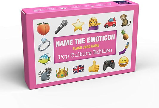 Bubblegum Stuff - Name The Emoticon Game - Pop Culture Edition - Emoji Flash Card Board Game - Suitable for Family, Kids, Teenagers & Adults. - Games Night Essential - Great Gift!