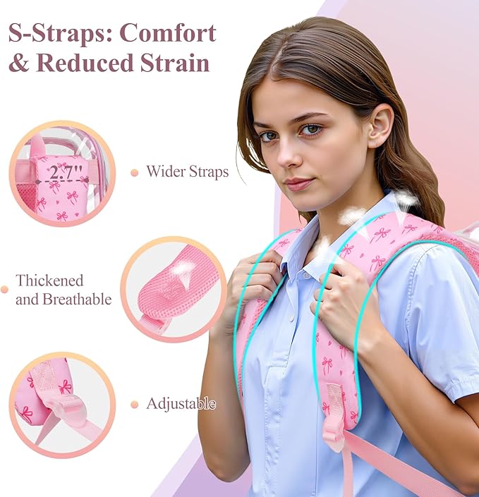 PACKISM Clear Backpack for School - 17 inch Large Heavy Duty Clear Bookbag, See Through PVC Backpacks (for age 12 above)