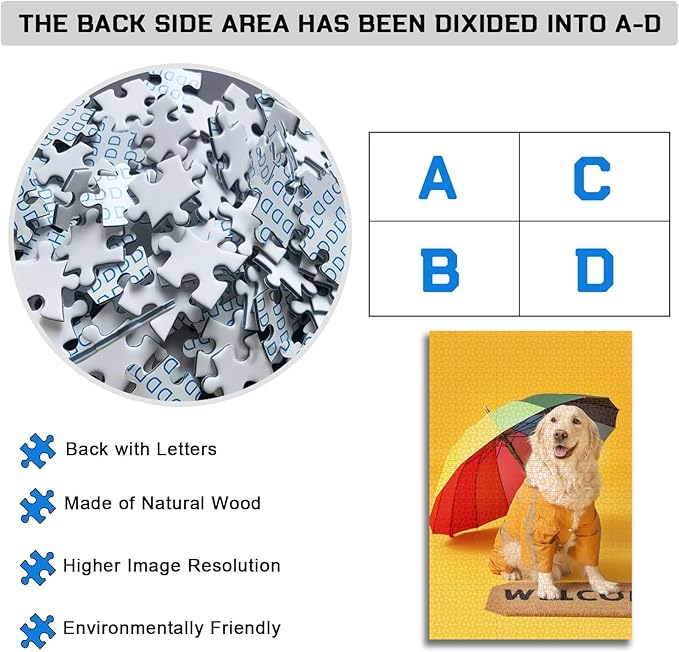 Custom Puzzle 120/200/300/500/1000/1500 Pieces, Personalized Puzzle from Your Own Photos, Customized Picture Jigsaw Puzzle Gift for Christmas Wedding Birthday Family