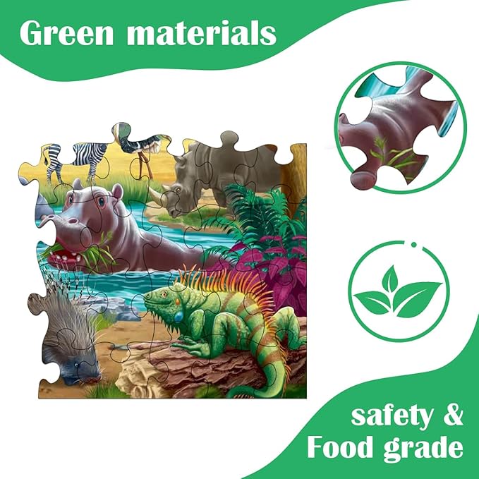 Puzzles for Kids Ages 4-8 Year Old - Farm & Wild Animal,2 Packs 60 Pieces Jigsaw Puzzle for Toddler Children Learning Educational Puzzles Toys for Boys and Girls.