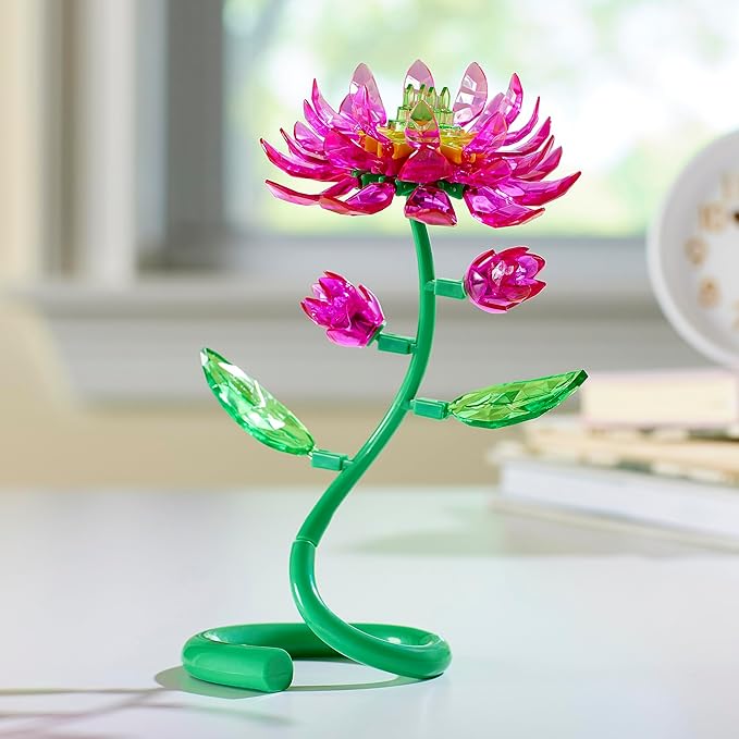 RoseArt Crystal Gem Creations Blooming Lotus Flower Kit, 75+ Pieces, Great for Adults, Tweens and Children Ages 8+