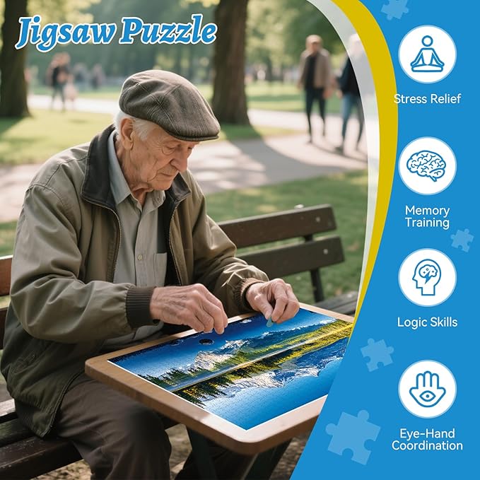 500 Piece Puzzle for Adults, Mountain Lake Jigsaw Puzzle with Trees and Reflections, Scenic Nature Puzzles for Adults 500 Pieces, Relaxing Jigsaw Puzzle for Family and Friends, 20.5x15 in