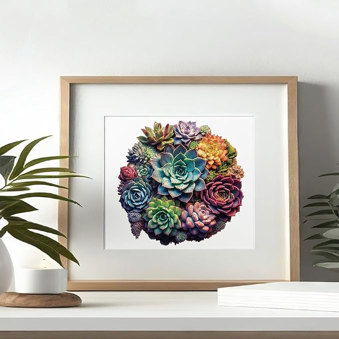 Wooden Puzzle for Adults, 200 Piece Plants Irregular Animal Shaped Wooden Jigsaw Puzzles, Unique Puzzles for Adults, Creative Gift