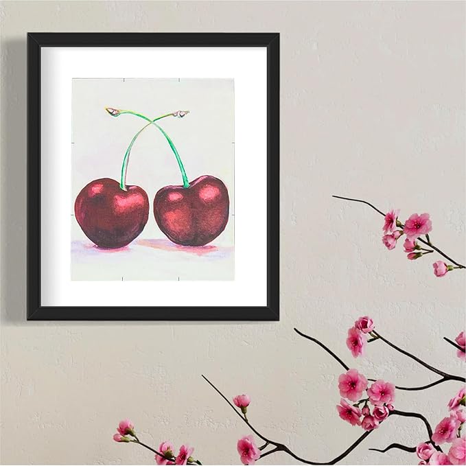 Painting4Real DIY Painting Class Kit for Adults with Video Tutorials: Learn to Paint Cherries – How to Paint with Acrylics – Painting & Art Supplies – 9 Piece Acrylic Paint Set