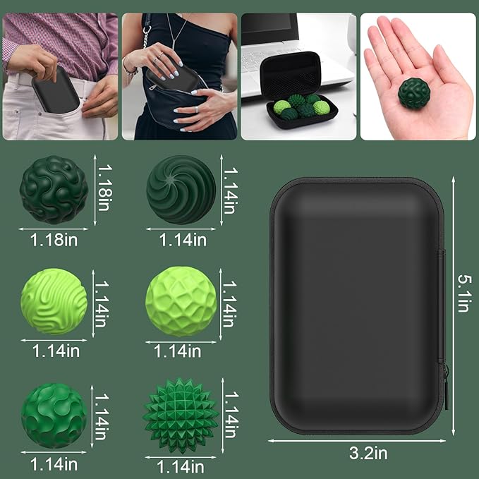 BUSOHA Silicone Magnetic Fidget Balls - 6 Pack New Grade Fidget Toys Stress Balls for Adults Sensory Stone Travel Toys for Calming,Autism and ADHD,Gifts for Kids Girls Boys Teens