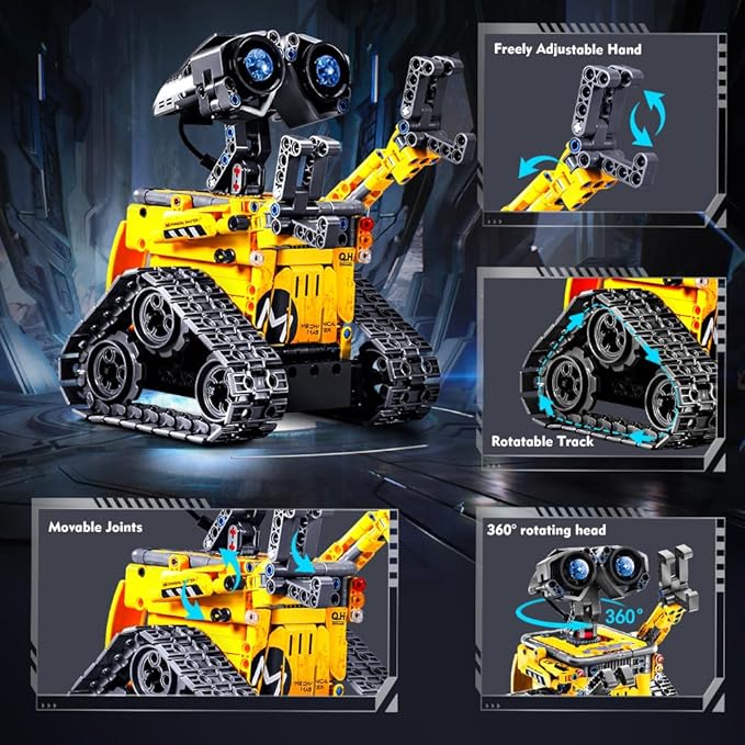 Robot Toys for Kids Building Set, 520 PCS App & Remote Control Robotics Kit, 5-in-1 RC Wall Robot Engineer Dinosaur Building Block Toy Gift for Kids 6 7 8 9 10 11 12+ Years Old Boys Girls