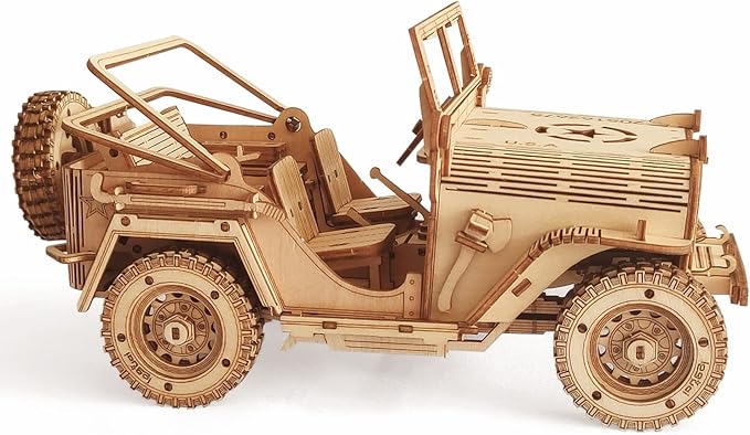 3D Wooden Puzzle - Wood Crafts Mechanical Off-Road Vehicle Building Model Kits - Wooden STEM DIY Brain Teaser Puzzle - Off-Road Vehicle Birthday Gifts for Adults and Teens Boys Girls