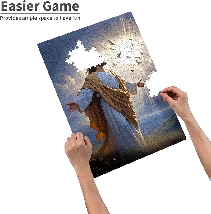 300 Pieces Premium Quality Wooden Puzzle,Jesus,Stress Relieving Toys,Parent-Child Games,Gifts,Educational Toys,Size: 15.7 x 11 in and 1:1 Original Picture Poster