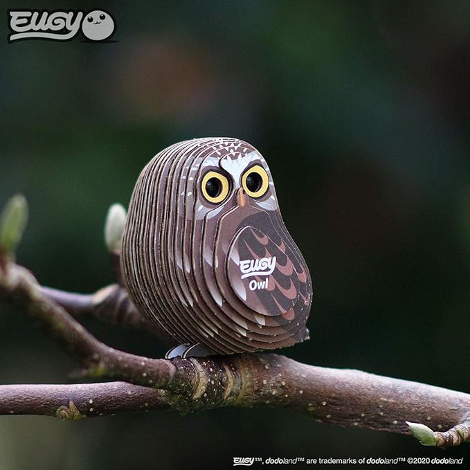 Eugy Owl 3D Puzzle, 24 Piece Eco-Friendly Educational Toy Puzzles for Boys, Girls & Kids Ages 6+