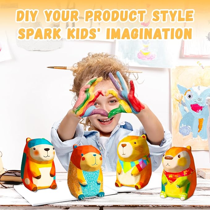 Paint Your Own Capybara Lamp Kit, Art Supplies Arts and Crafts for Kids Ages 8-12, DIY 3D Capybara Night-Light, Creativity Painting Kit Toy for Girl Boy Birthday Gift Ages 3 4 5 6 7 8 9 10 11 12+