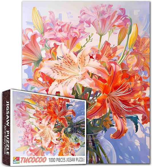 1000 Piece Jigsaw Puzzles for Adults, Colorful Blooming Flowers Jigsaw Puzzles,Colorful Flowers Puzzle,Challenging Family Activity Perfect for Game Nights,Floral Puzzle Wall Art Decor
