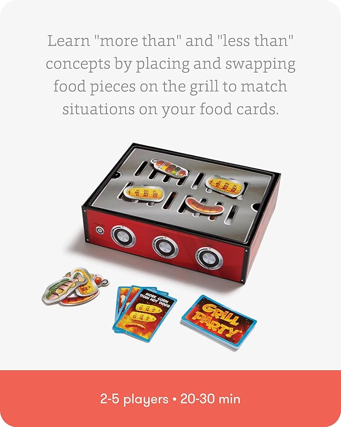 SimplyFun Grill Party - A BBQ Algebra Game for 3rd Grade Math - Engaging and Educational Math Games for Kids Ages 8-12 - 2 to 5 Players - Ages 8 & Up