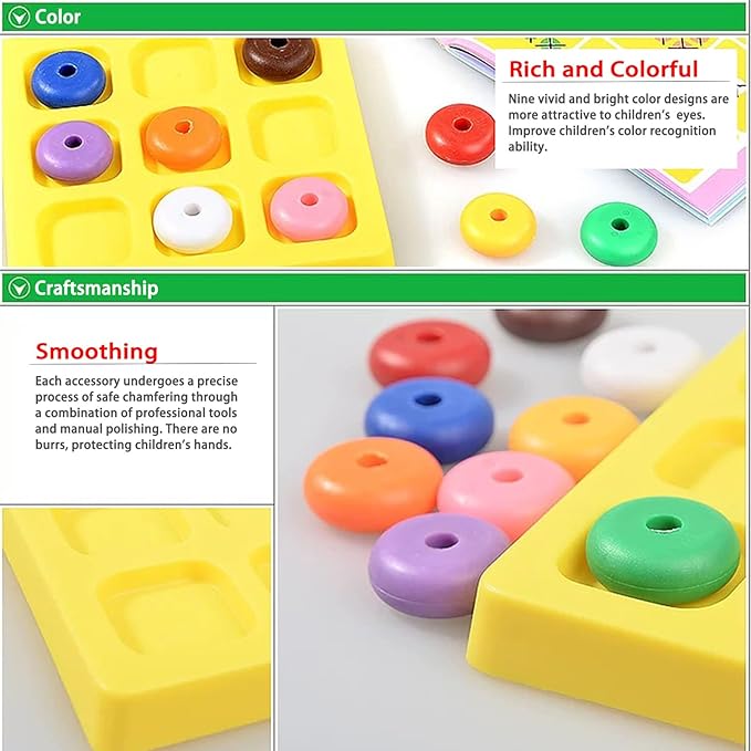 9-color puzzle game, IQ Logic positioning for kids Ages 3 and Up. Travel game for car. STEM toys with 60 sets of questions beginner to advanced levels. Educational Strategy board game as gifts for kid