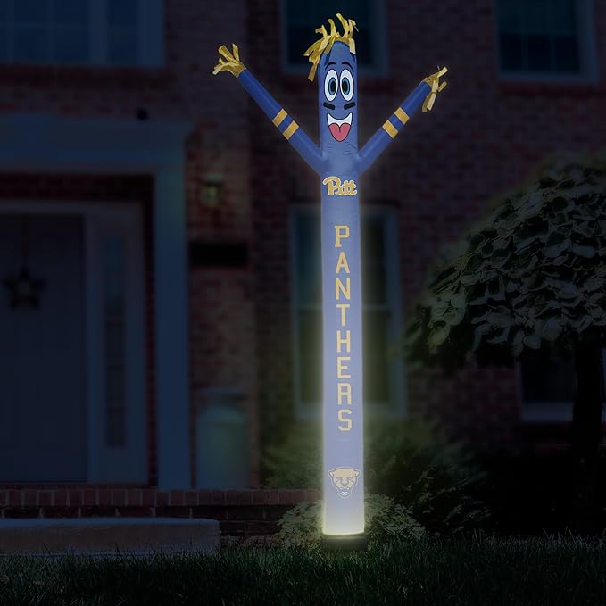 NCAA Pittsburgh Panthers Football Wacky Waving Inflatable Sports Fan - 6" x 36" x 96" Tube Guy with Built-in Fan & LED Lights - Outdoor Team Spirit Display