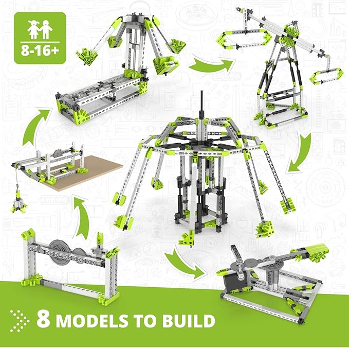 Engino STEM Toys, Amusement Park: London Eye, Ferris Wheel, Building Toys for Kids 9+, STEM Kit, Educational Set, Gifts for Boys & Girls, Engineering Kit, Powered by Motor (11 Model Options)