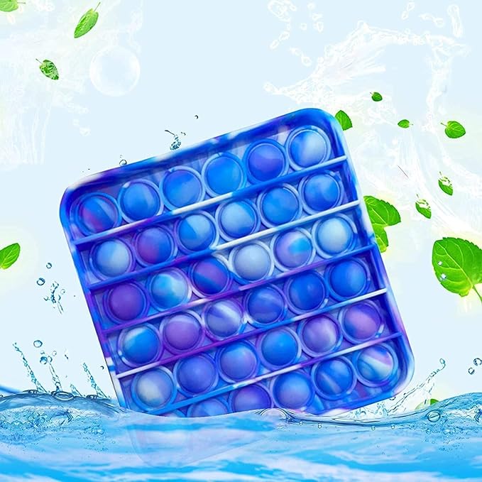10pcs Random Silicone Tie-dye Push pop Bubble Fidget Toy, Autism Special Needs Stress Reliever, Squeeze Sensory Tools to Relieve Emotional Stress for Kids Adults,Party Toys