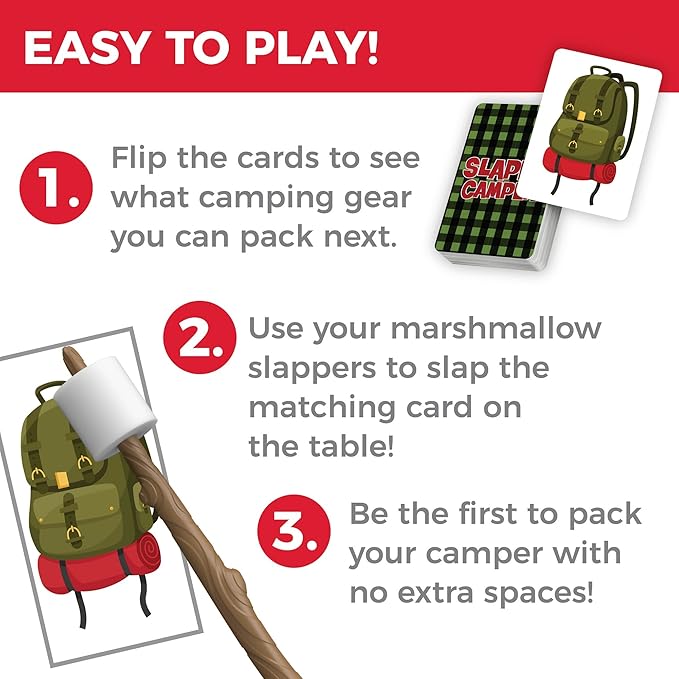 MindWare Slappy Camper Strategy Game - Think Fast and Fill Your Camper – for 2-4 Players – Ages 5 and Up