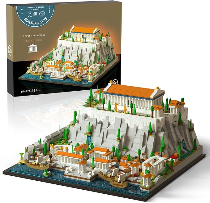 Architecture The Acropolis in Athens Building Sets; Collectible Model for Adults; Home Décor Model Building Kit, Creative DIY Activity, Famous Landmarks Collection (1947 Pieces)