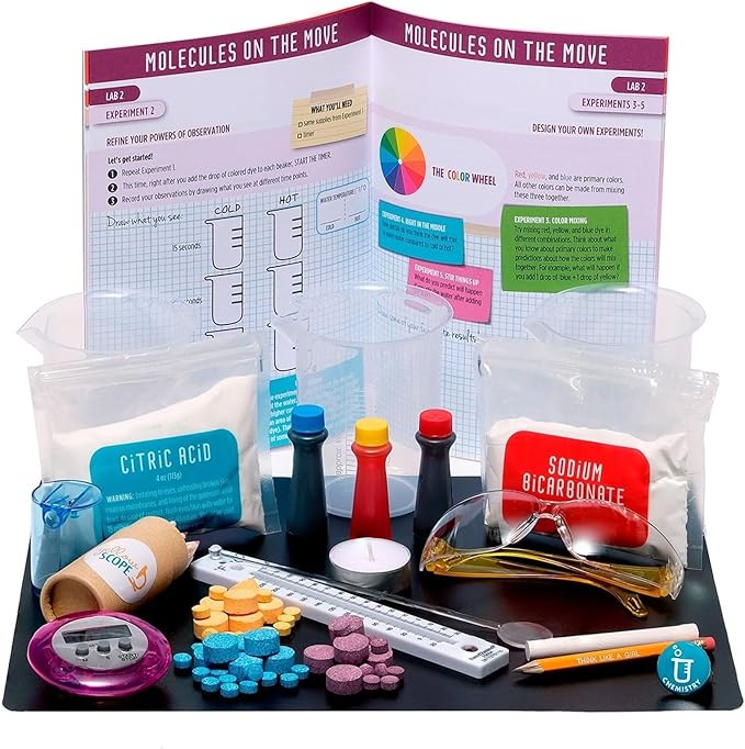 Chemistry Kit, Science Experiment for Girls & Boys, STEM Activities for Kids Ages 8-12, Beakers & Bubbles Foundation Chem Set