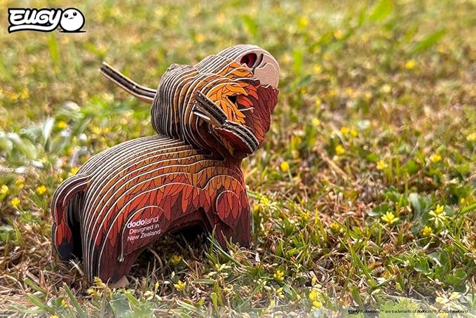 Eugy Highland Cow 3D Puzzle - 34 Piece Eco-Friendly Educational Toy Puzzle for Boys, Girls & Kids Ages 6+