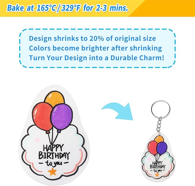 MOIKKA-GC 158PCS Shrink Plastic Sheets Kit – 32PCS 7.9"x5.7" Shrinky Paper for Phone Charms, Mini Crafts, with Hole Punch, Jump Rings, Keychains & Dust Plug, DIY Craft Supplies for Kids Teens & Adults