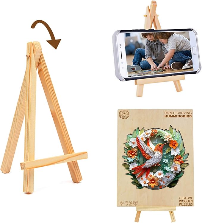 Wooden Puzzles for Adults, Wooden Jigsaw Puzzles for Adults Kids, Paper Carving Hummingbird Unique Shaped Wood Puzzles Adult, Creative Birthday Gifts for Friends Family Game(11.4 * 11.1in 195pcs)