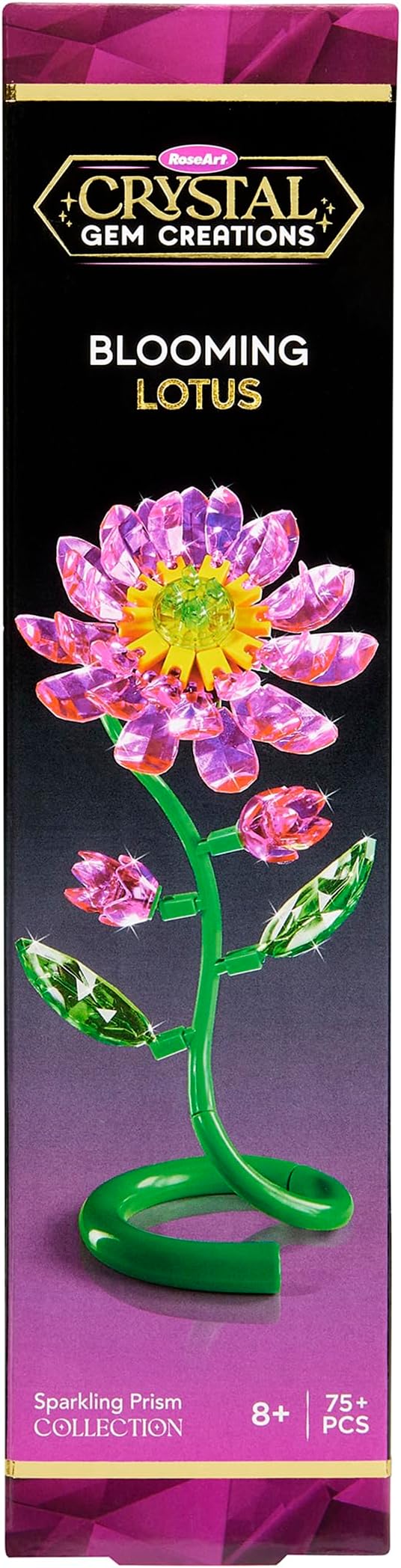 RoseArt Crystal Gem Creations Blooming Lotus Flower Kit, 75+ Pieces, Great for Adults, Tweens and Children Ages 8+