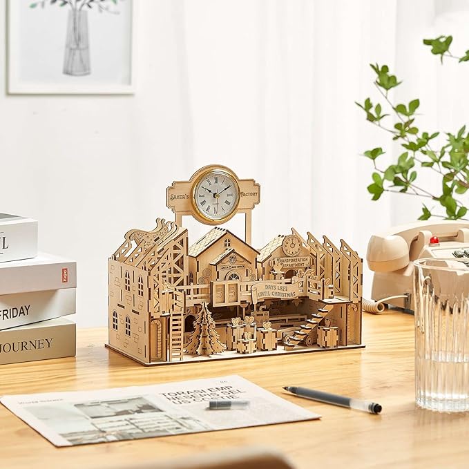 3D Wooden Puzzles Santa's Factory Model Kits, Brainteaser and Puzzle for Christmas/Birthday,Gifts for Adults and Teens to Build Combination