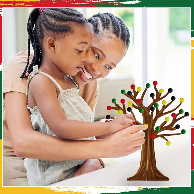 Cinrobiye 30 Sets Black History Month Party Supplies Craft Kits,African American Ornaments Decorations DIY Sets BHM Festival Crafts Decor for Kente Party Classroom Activities (BHM 1)