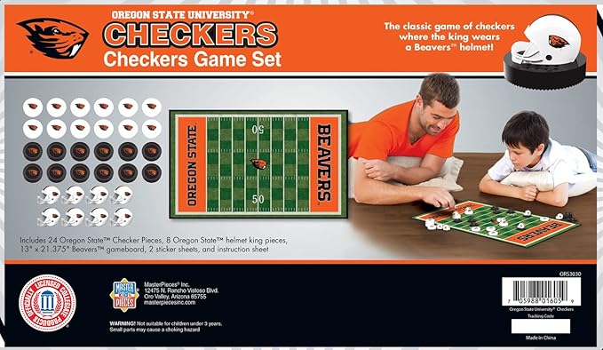 MasterPieces Family Game - NCAA Oregon State Beavers Checkers - Officially Licensed Board Game for Kids & Adults
