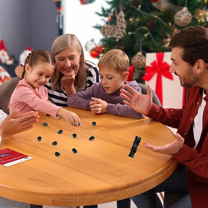 20 Pcs Christmas Magnetic Chess Game, Magnetic Chess Game with Stones Magnet with String Magnetic Board Games Puzzle Strategy Games Family Gatherings Board for Kids & Adults New Year's Gift