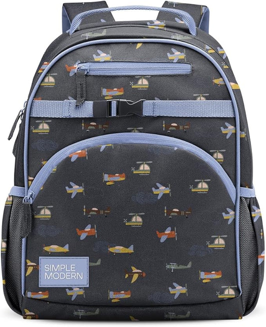 Simple Modern Medium Toddler Backpack for School Girls and Boys | Kindergarten Elementary Kids Backpack | Fletcher Collection | Kids - 15" tall | Wheels Up